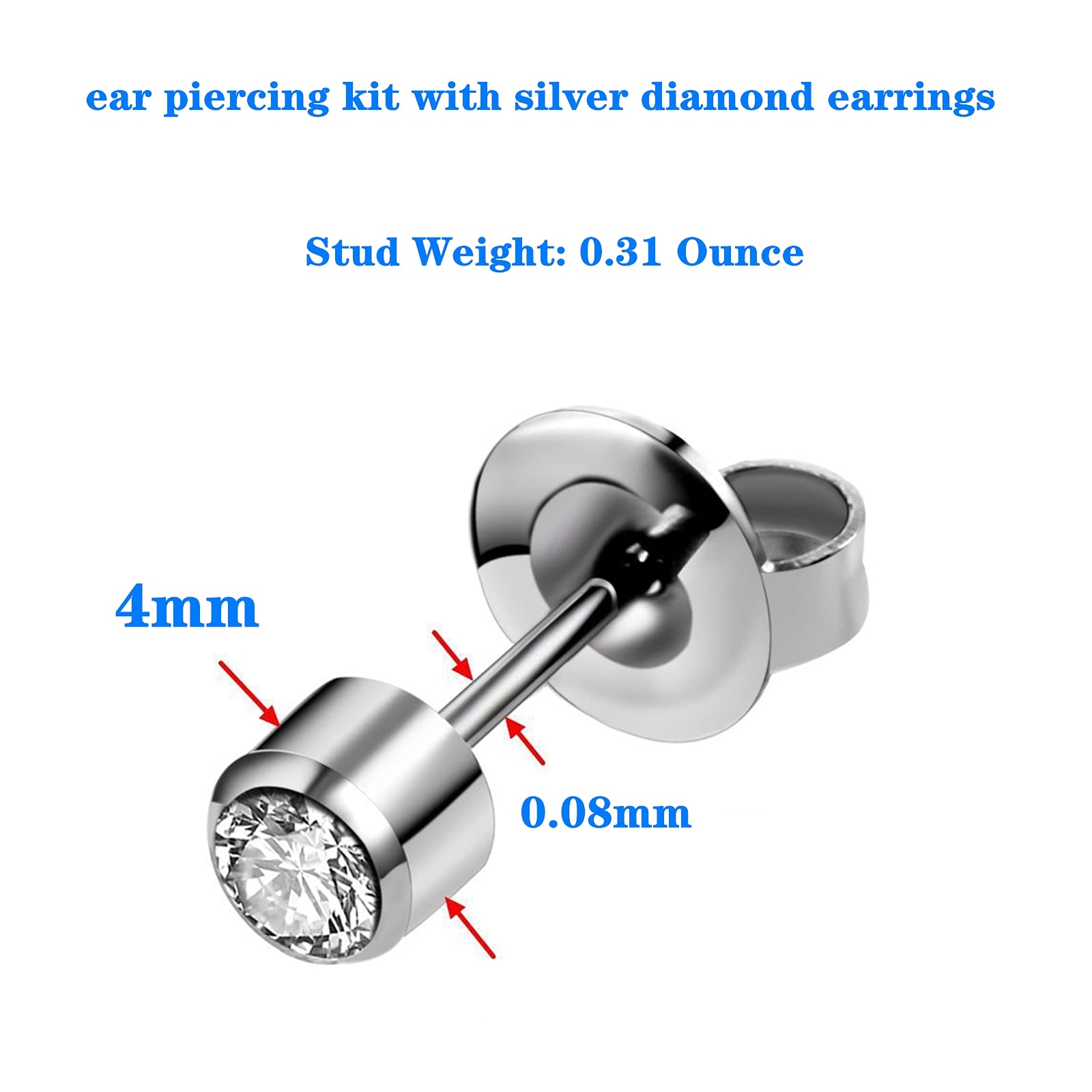 YWDKJGS disposable ear piercing kit offers hygienic, easy setup.