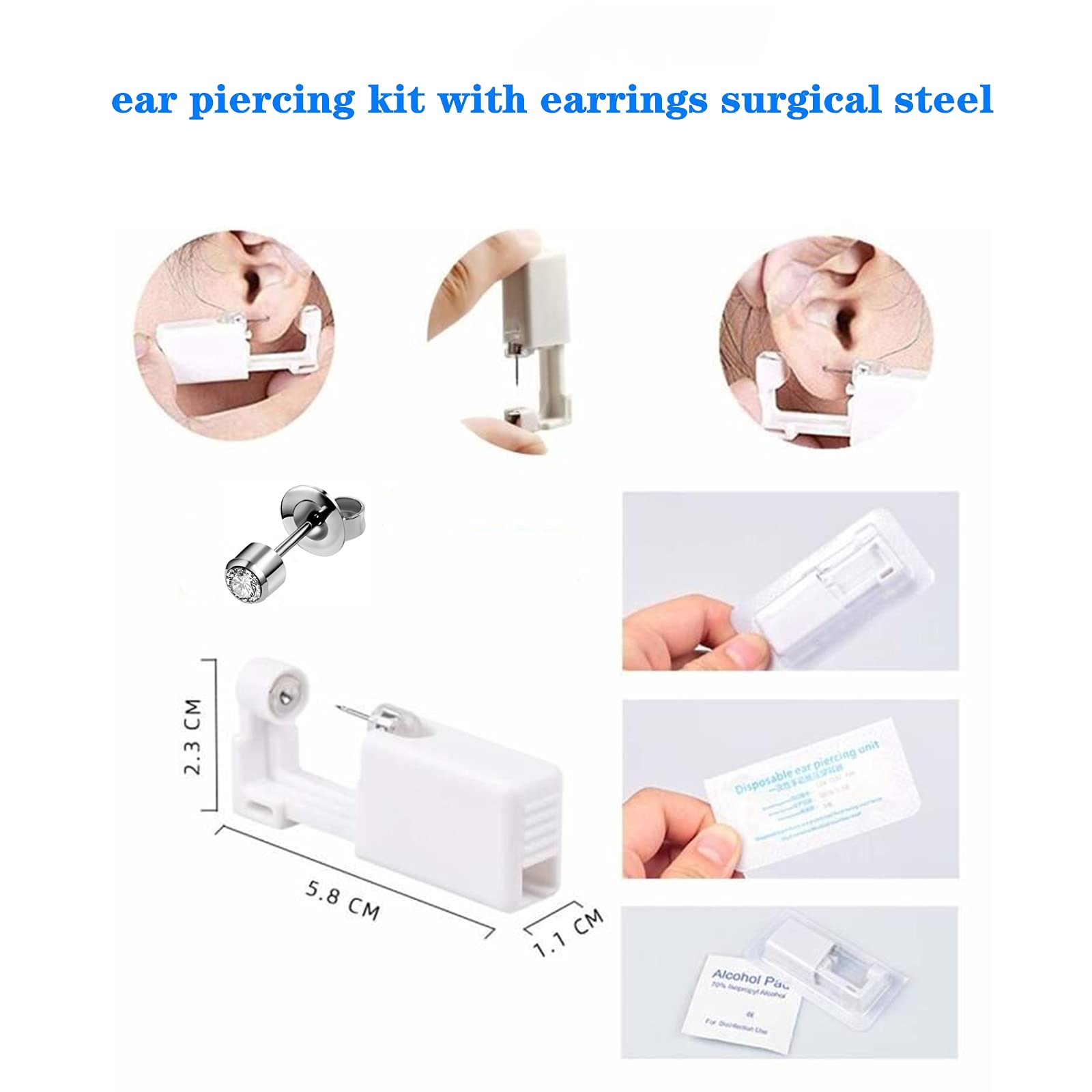 YWDKJGS surgical steel earrings ideal for sensitive skin use.