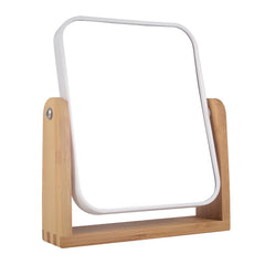 YYPDC makeup mirror with bamboo stand for stable grooming and style