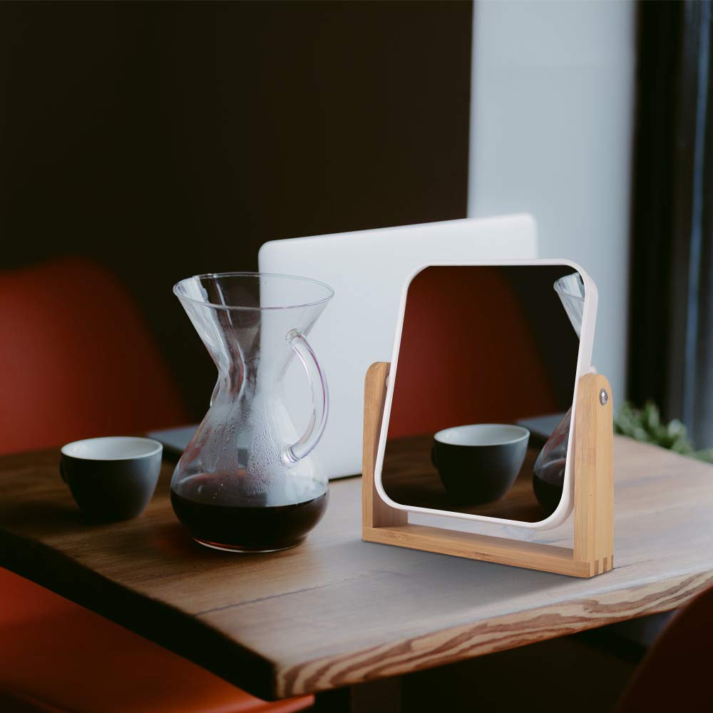 YYPDC compact vanity mirror fits on small desks and vanities