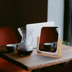 YYPDC compact vanity mirror fits on small desks and vanities