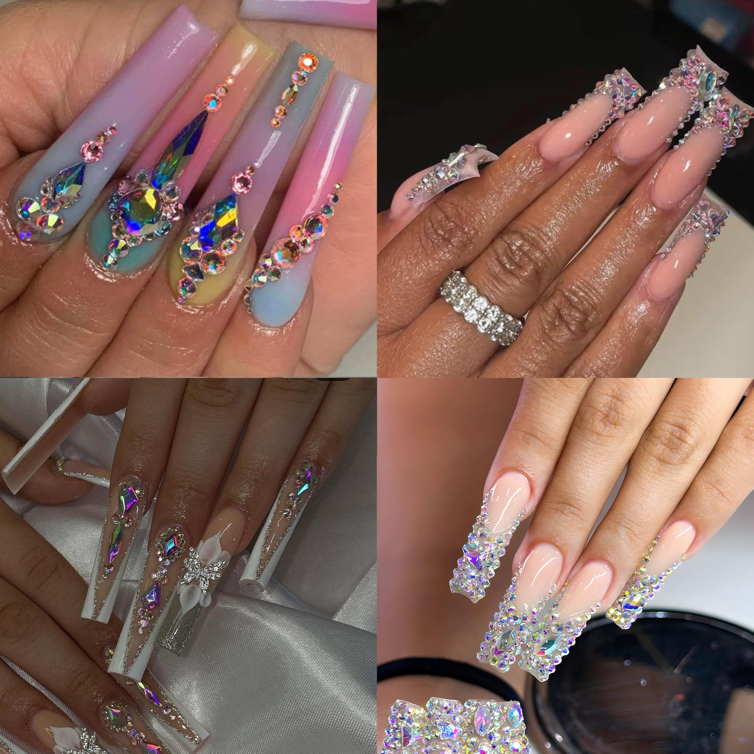 Yzzseven 2500 flat rhinestones mix for sparkling nails and accessories.