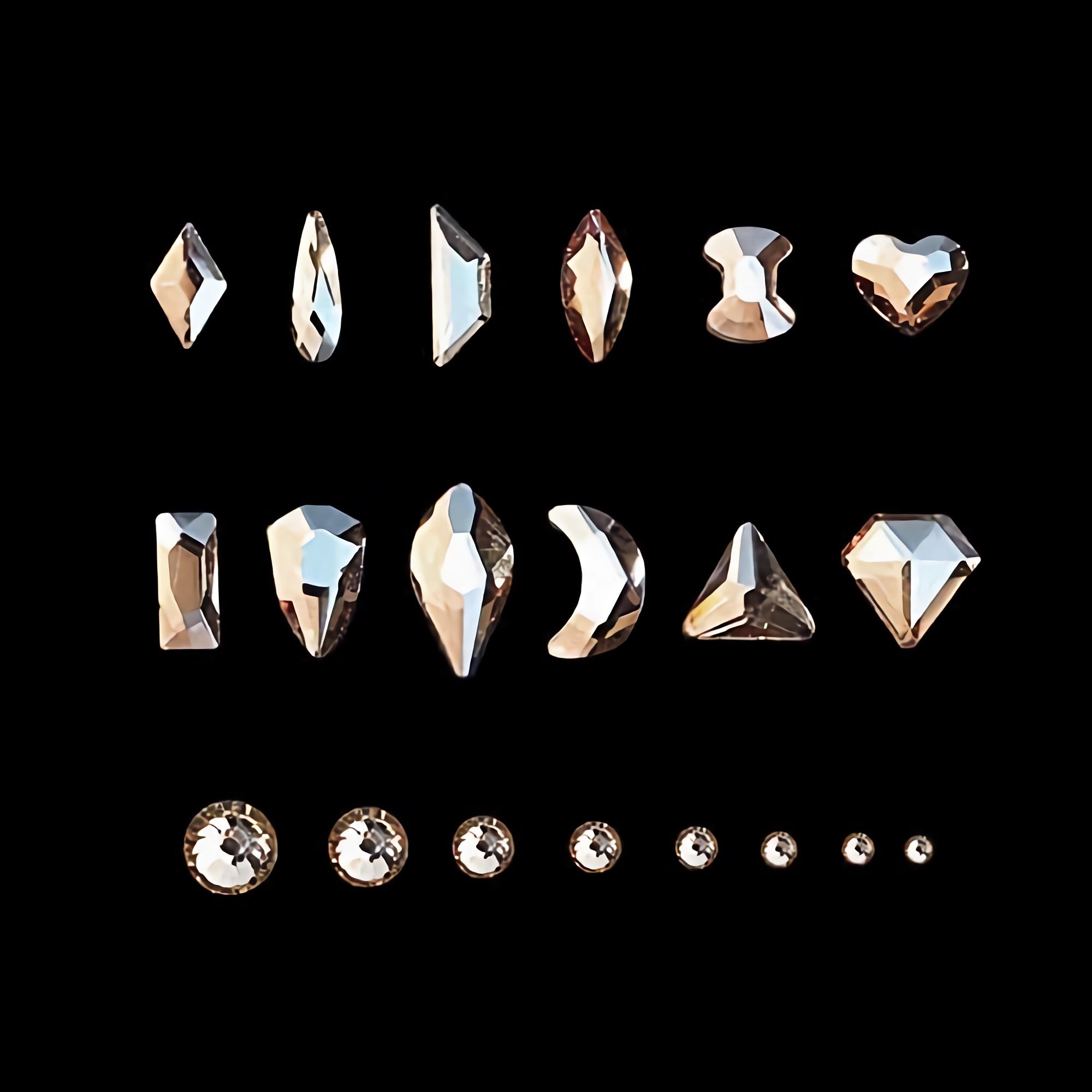 Yzzseven K9 glass crystals close-up, durable sparkle on nails.
