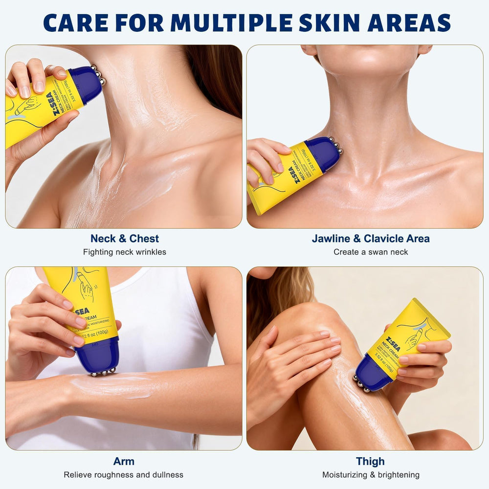 Z:SEA caffeine reduces puffiness for a refreshed neck look.