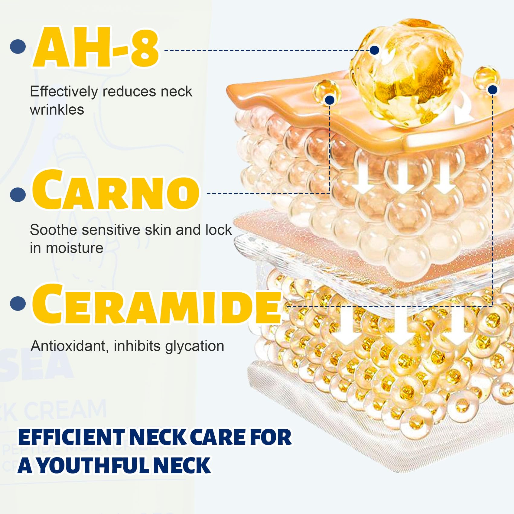 Z:SEA ceramide complex hydrates delicate neck skin without heaviness.