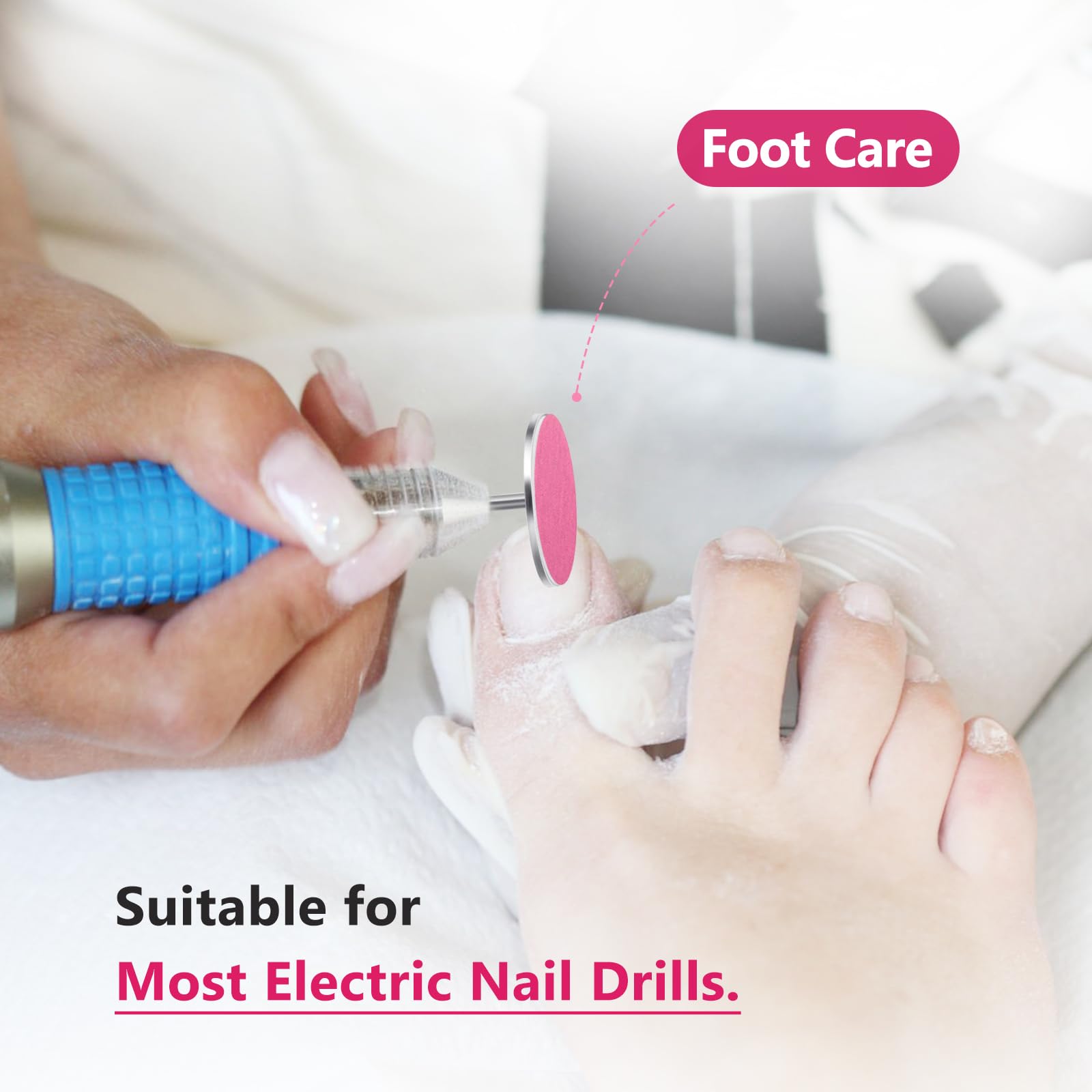 ZABOUL grit-80 sanding disc provides coarse prep to remove dead skin.