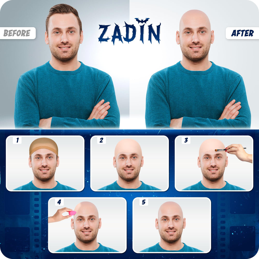 Zadin bald cap with wig cap delivers smooth finish under wigs.