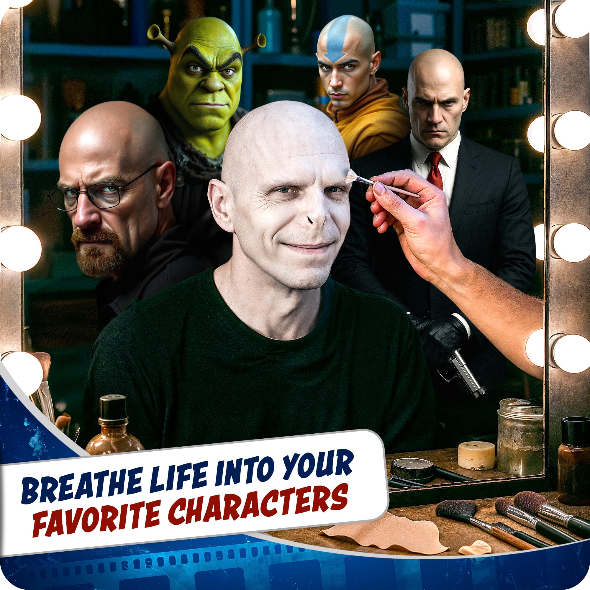 Zadin Megamind bald costume cap for bold, cinematic costume options.