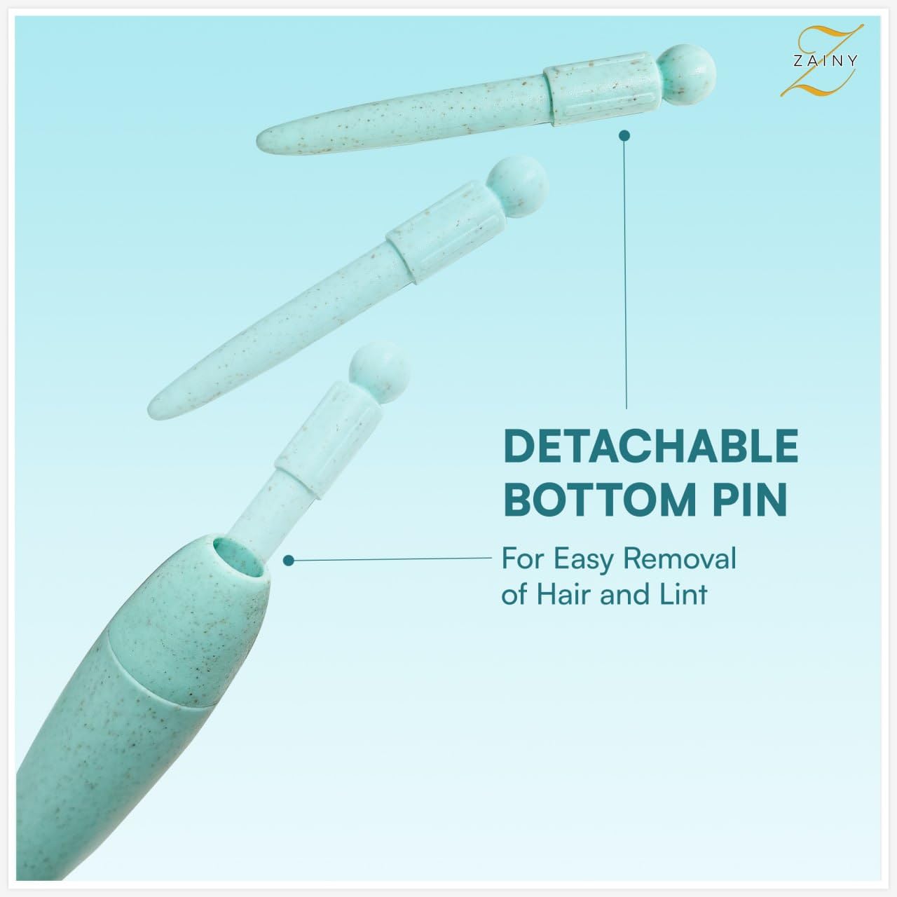 ZAINY curl brush for kids and adults, gentle on sensitive scalps.