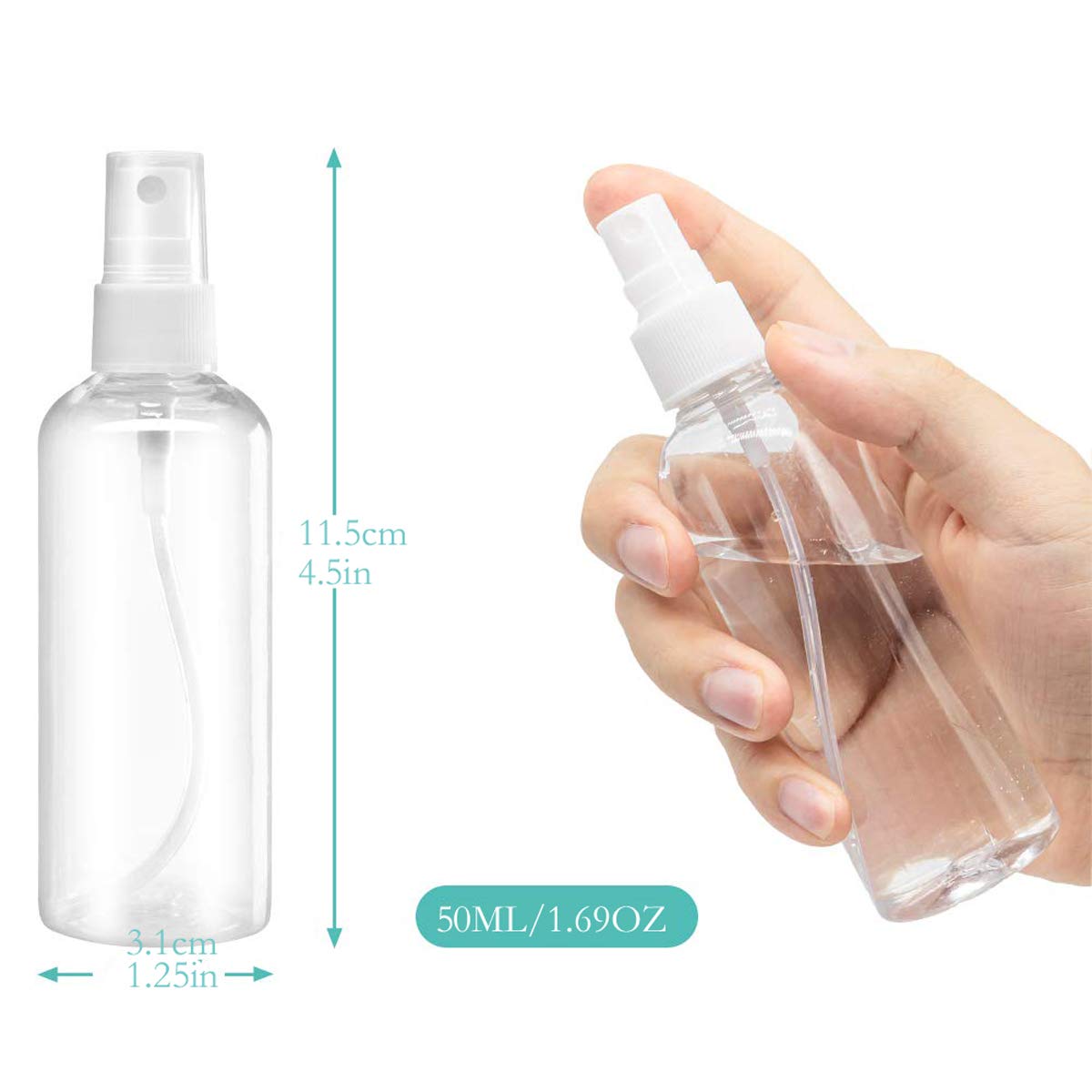 ZALUJMUS 50ml bottle fine mist dispense, delivers delicate spray for travel touch-ups.