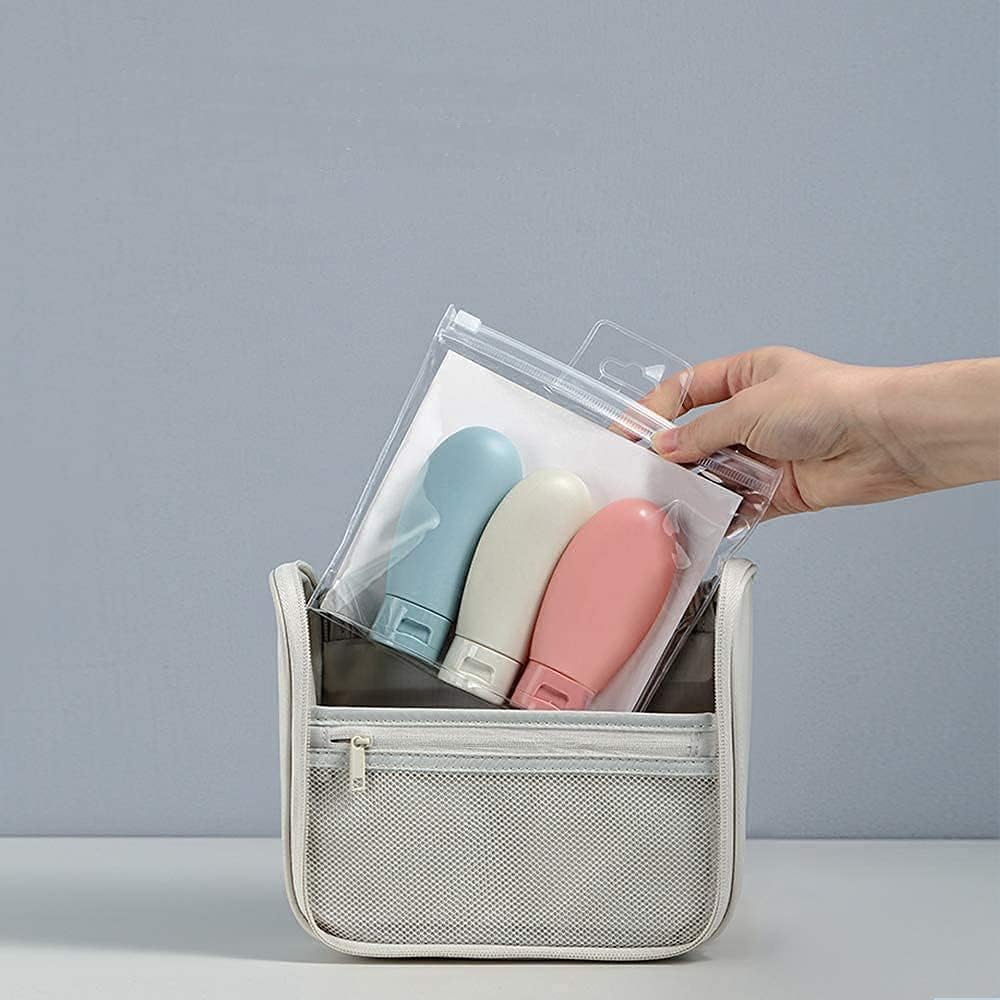 ZALUJMUS 60ml bottles fit in the transparent carry bag for TSA travel.