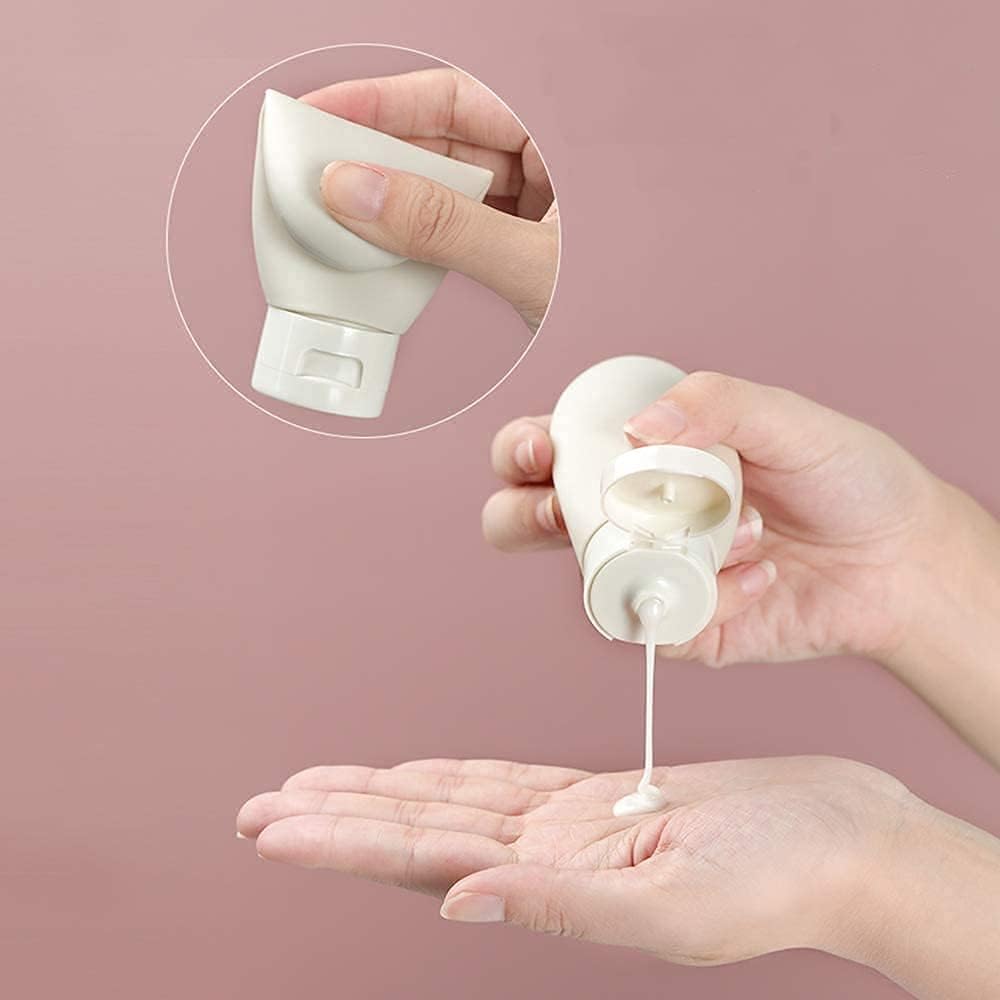 ZALUJMUS travel bottles show flexible squeeze and rigid base for easy dispensing.