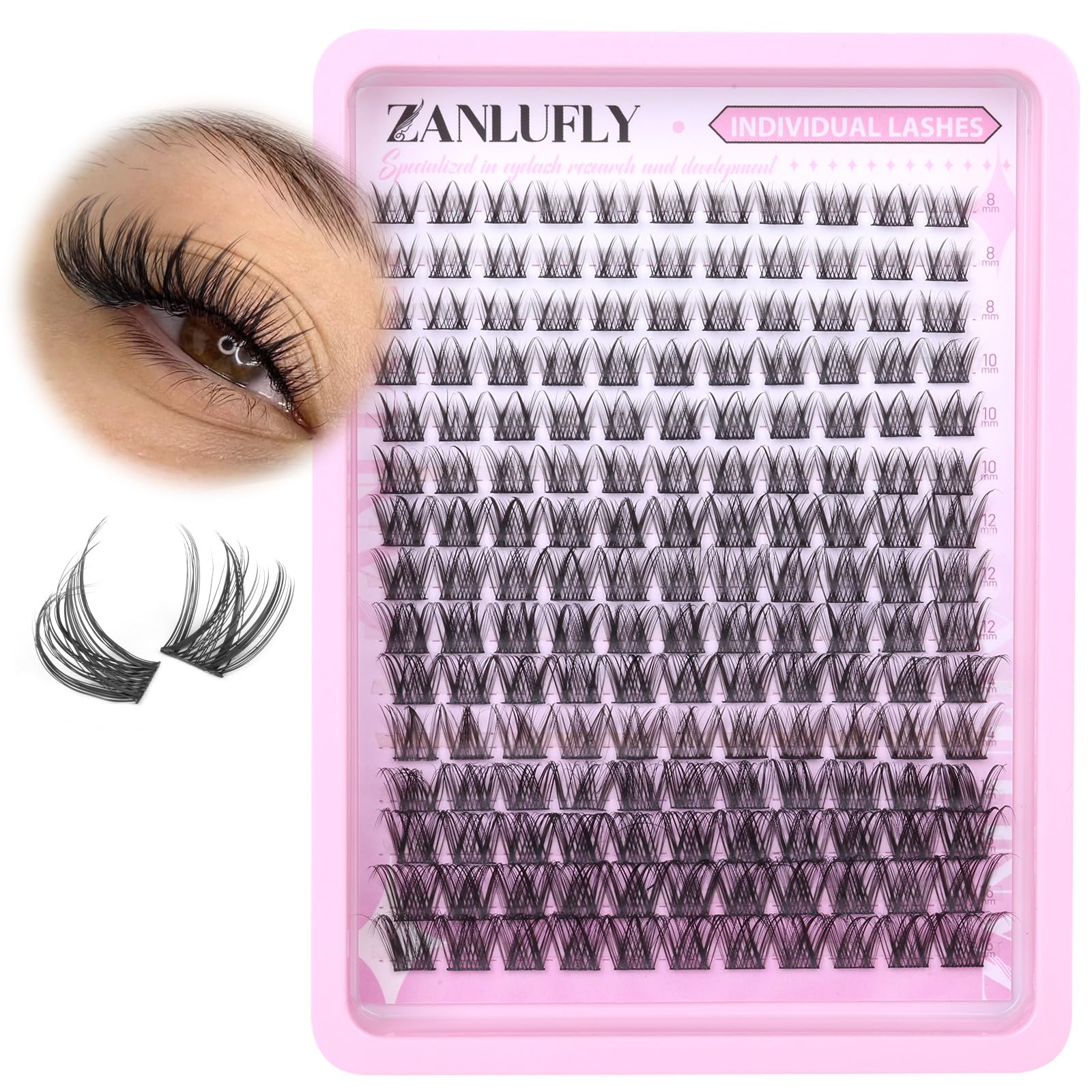 Zanlufly 3D wispy lashes deliver subtle volume for daytime looks.