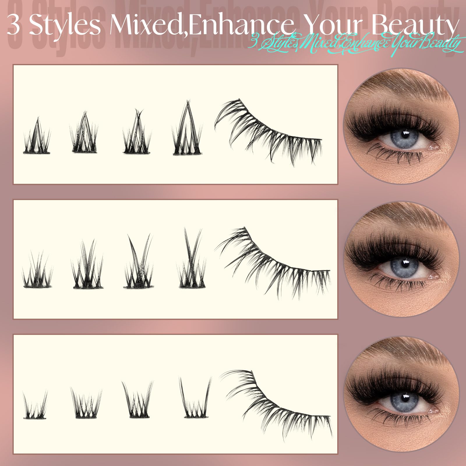 ZANLUFLY bottom lash clusters deliver 3D depth to your eyeliner