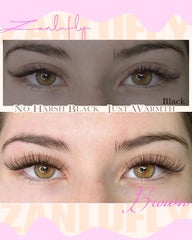 Zanlufly brown lash clusters clear band blends seamlessly with lash line.