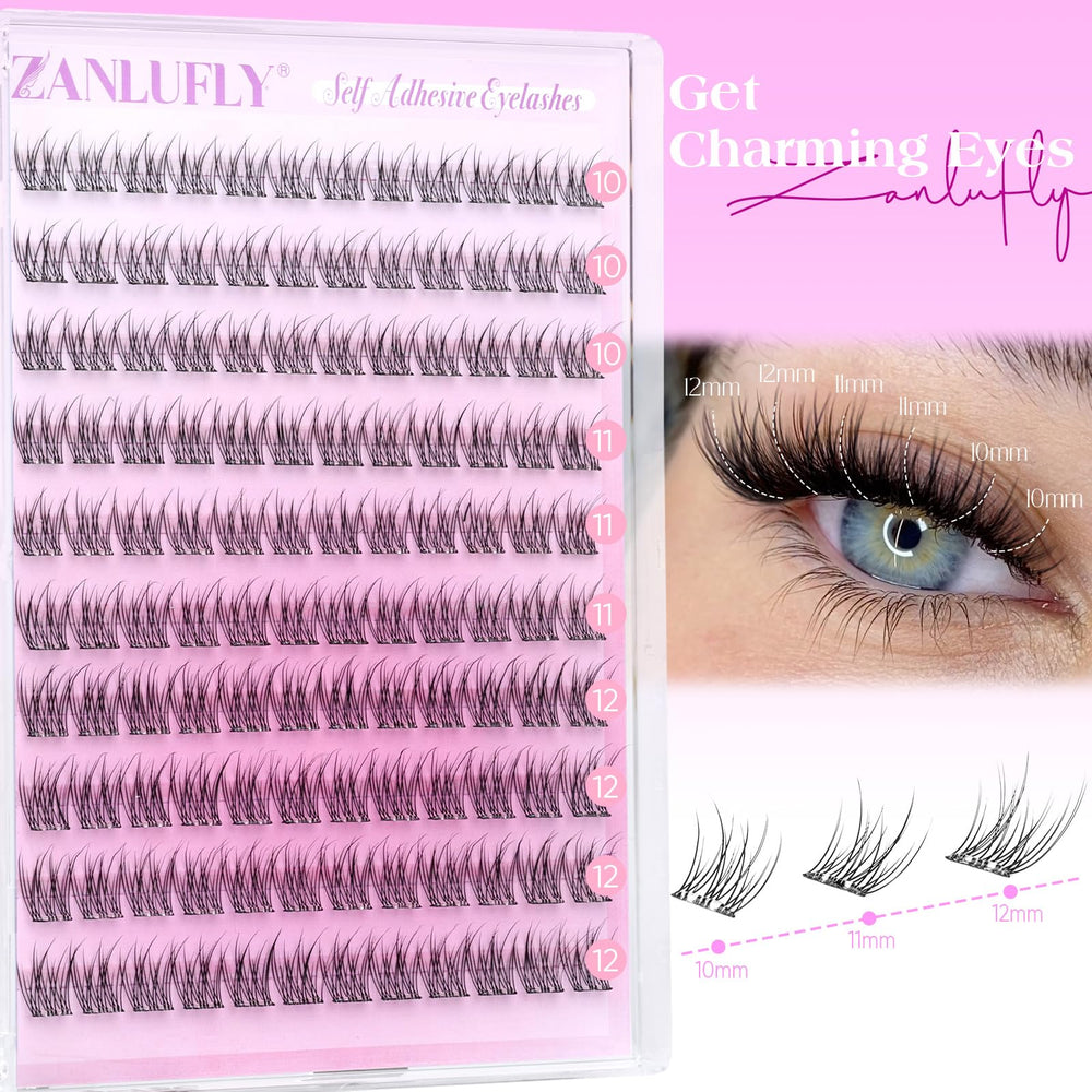 ZANLUFLY c-curly 10-12mm lashes blend with natural lashes