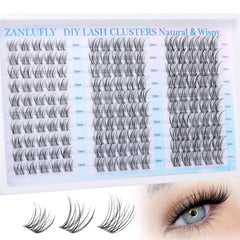 Zanlufly clear band lash clusters for a seamless natural look and easy application.