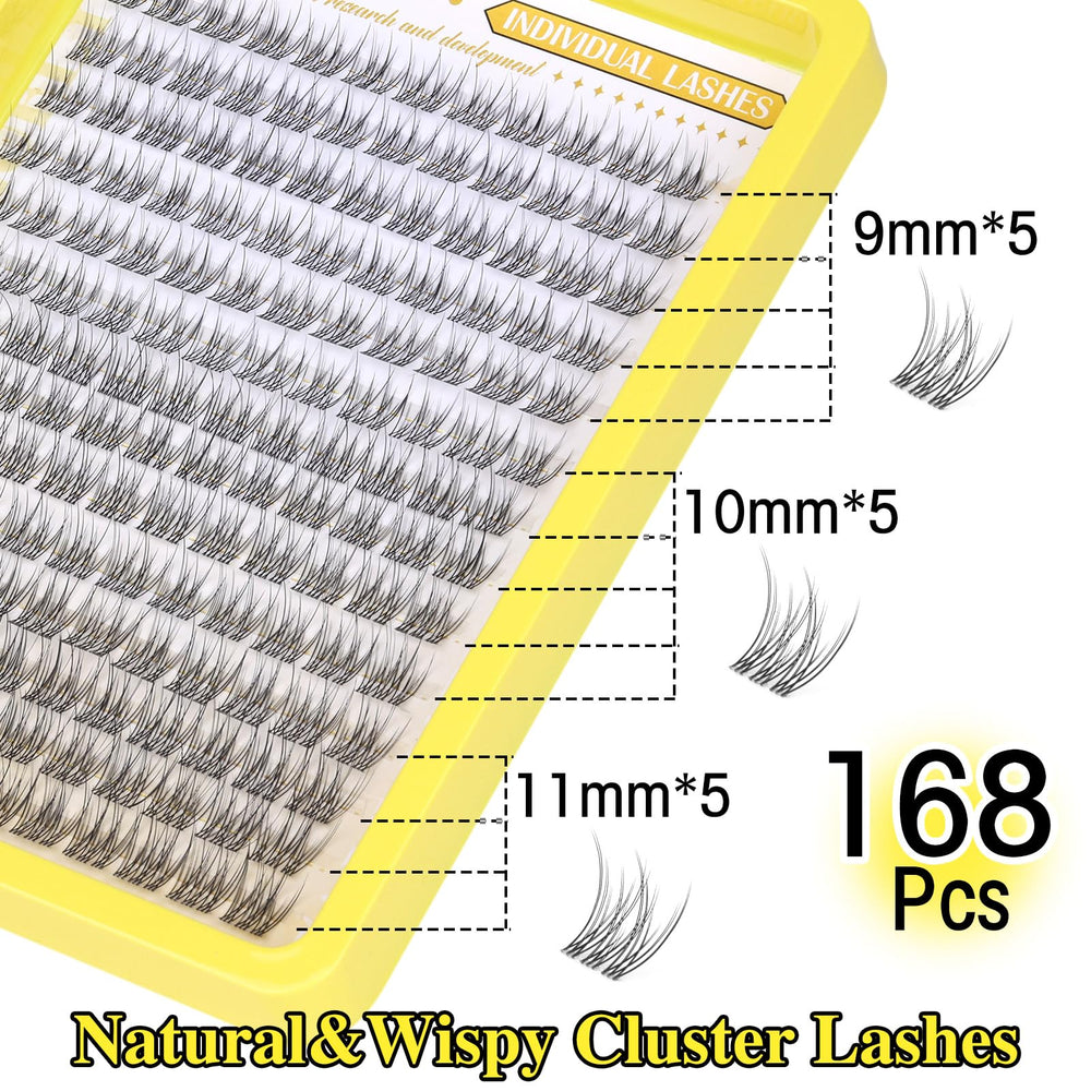 ZANLUFLY CC-curly cluster lashes 11mm with wispy volume and lift