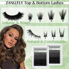 ZANLUFLY D-curly lash clusters 10-16mm lift your eyes.