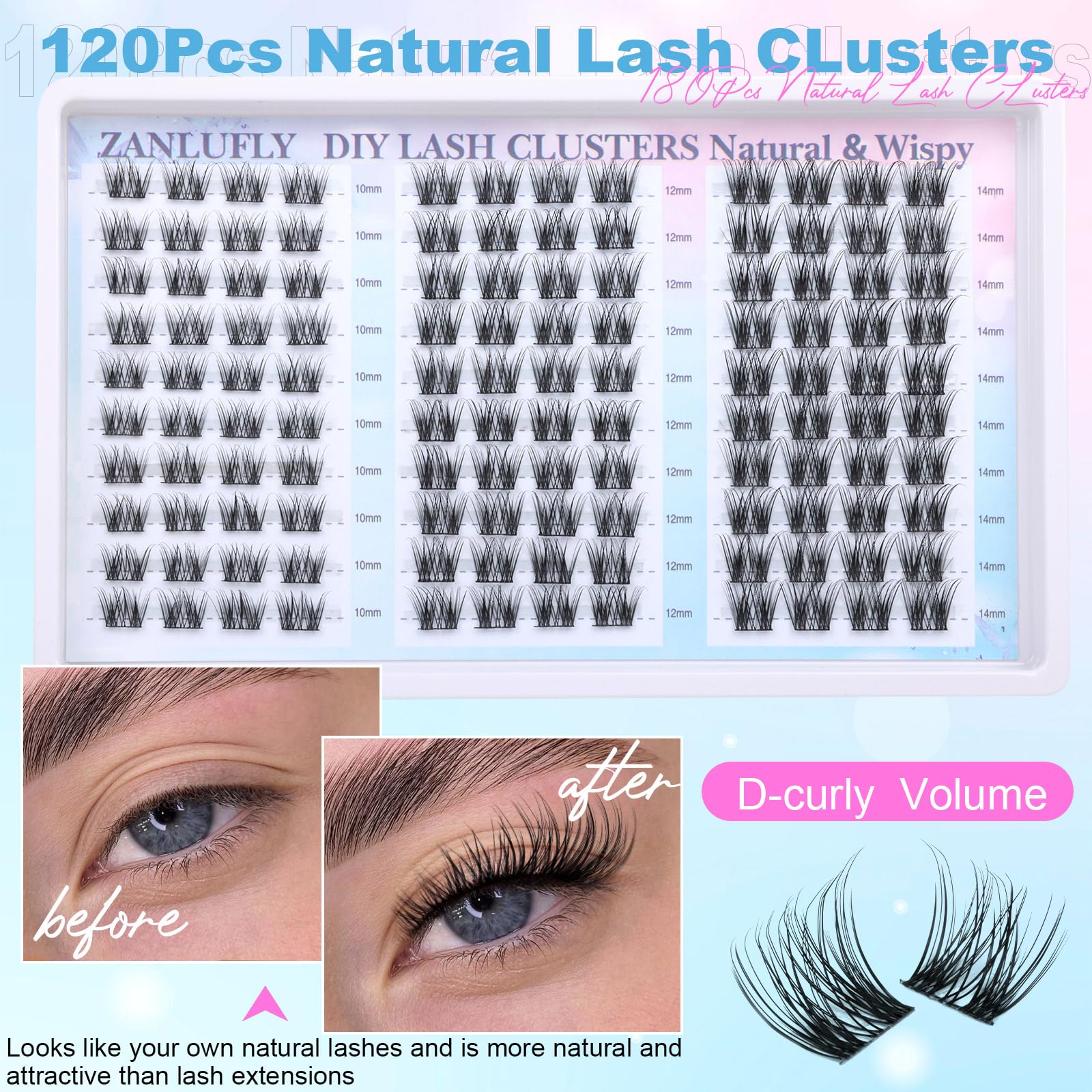 zanlufly D-Curly length options 10-14mm offer subtle, versatile definition.