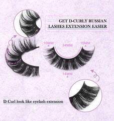 Zanlufly D-curly wispy lashes close-up with lightweight cotton band for comfort