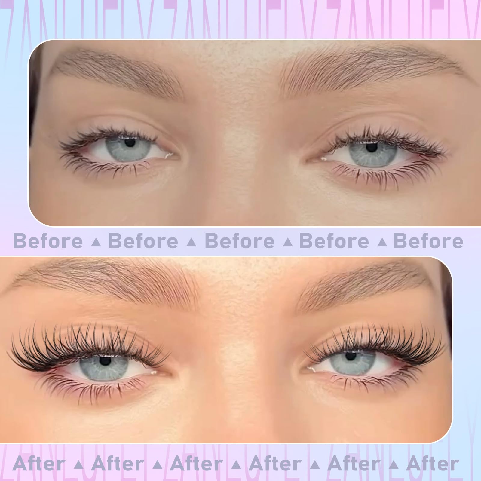 Zanlufly daily routine with self adhesive lashes.