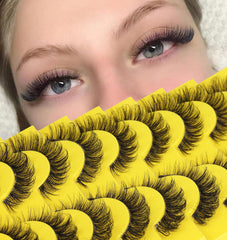 Zanlufly false eyelashes with cat eye D curl for fluttery definition