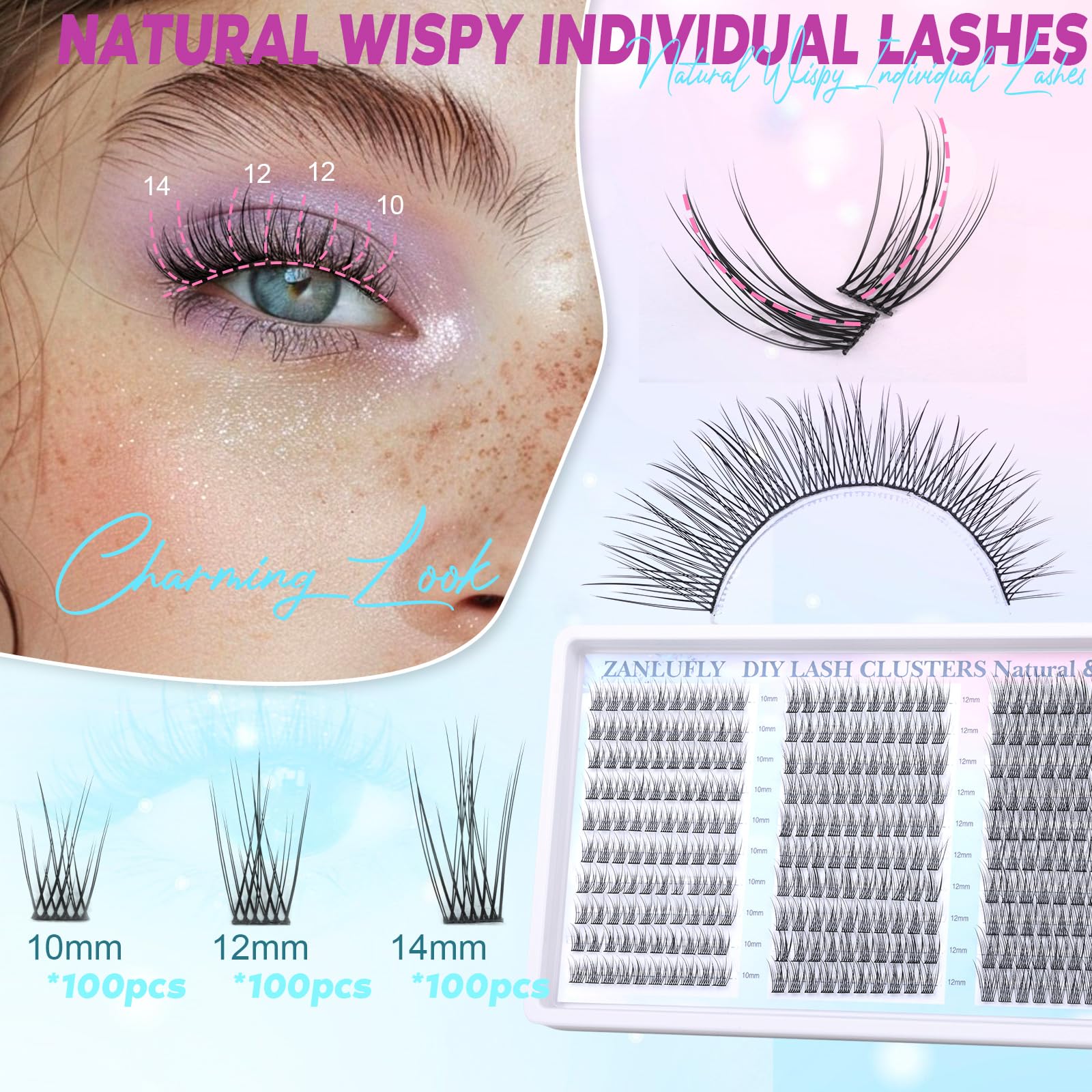 Zanlufly wispy 12mm clusters provide subtle volume