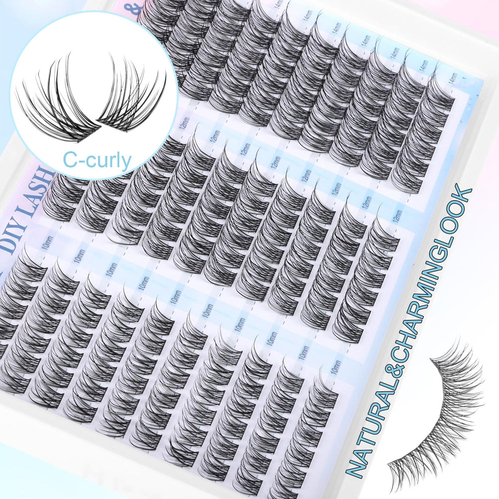 zanlufly lash clusters 180pcs pack displayed for DIY options