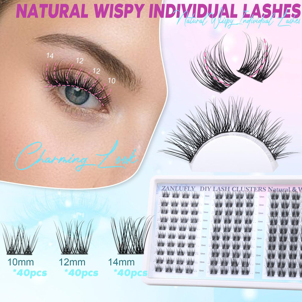 zanlufly lash clusters band close-up highlights the wider band for easier application.