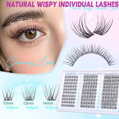 zanlufly lash clusters closeup with C-curly lift enhances eye openness
