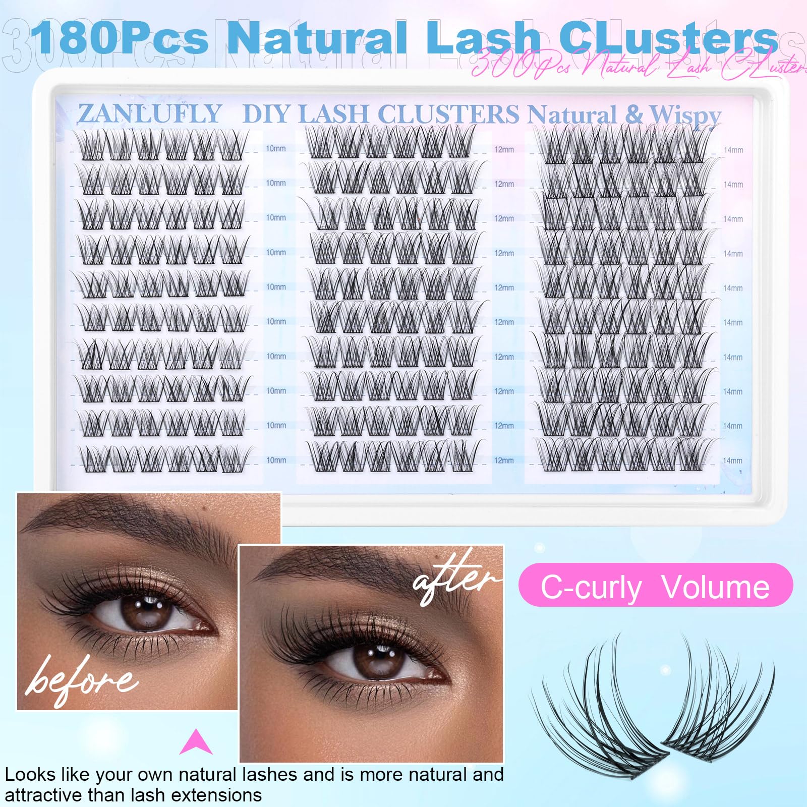 zanlufly lash clusters wider band for easier at-home wear