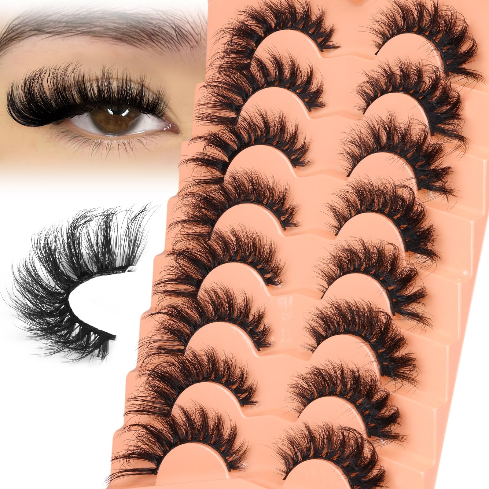 Zanlufly Mink Lashes Cat Eye volume for a lifted, glamorous look.