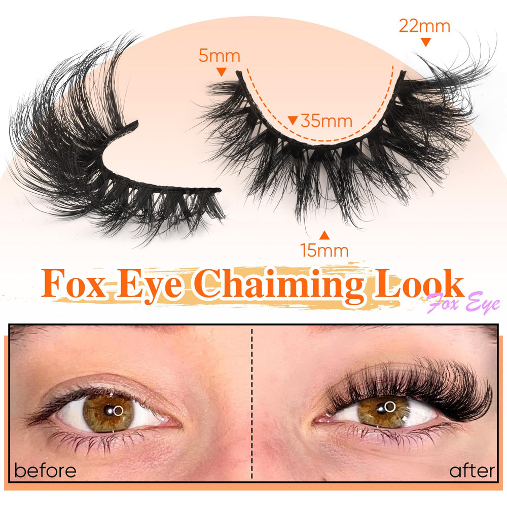 Zanlufly Mink Lashes Upgraded Cat Eye wing delivers alluring lift.