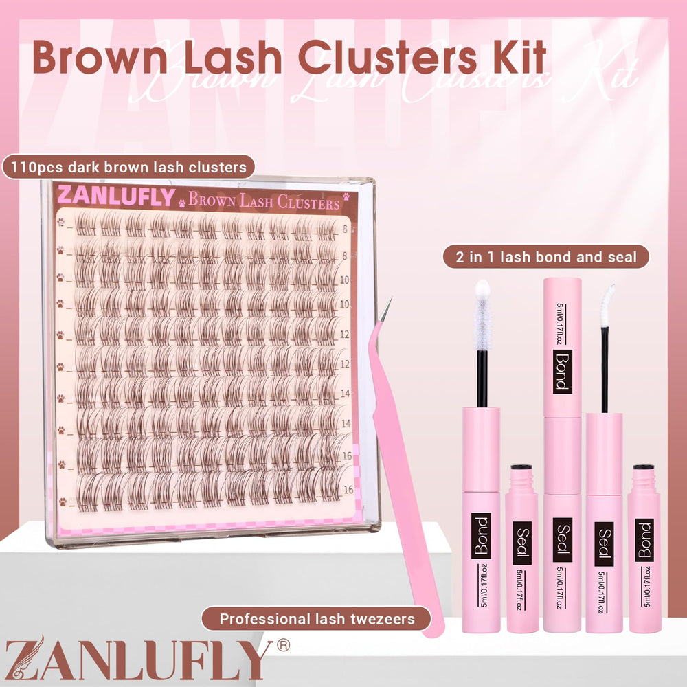 ZANLUFLY compact packaging showing included tools for quick lash upgrades