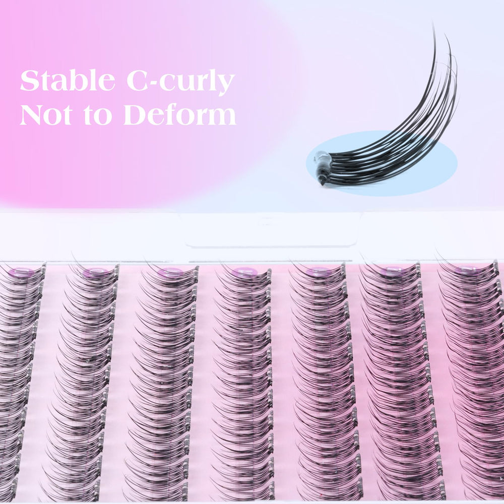 ZANLUFLY pre-glued lash clusters provide secure hold