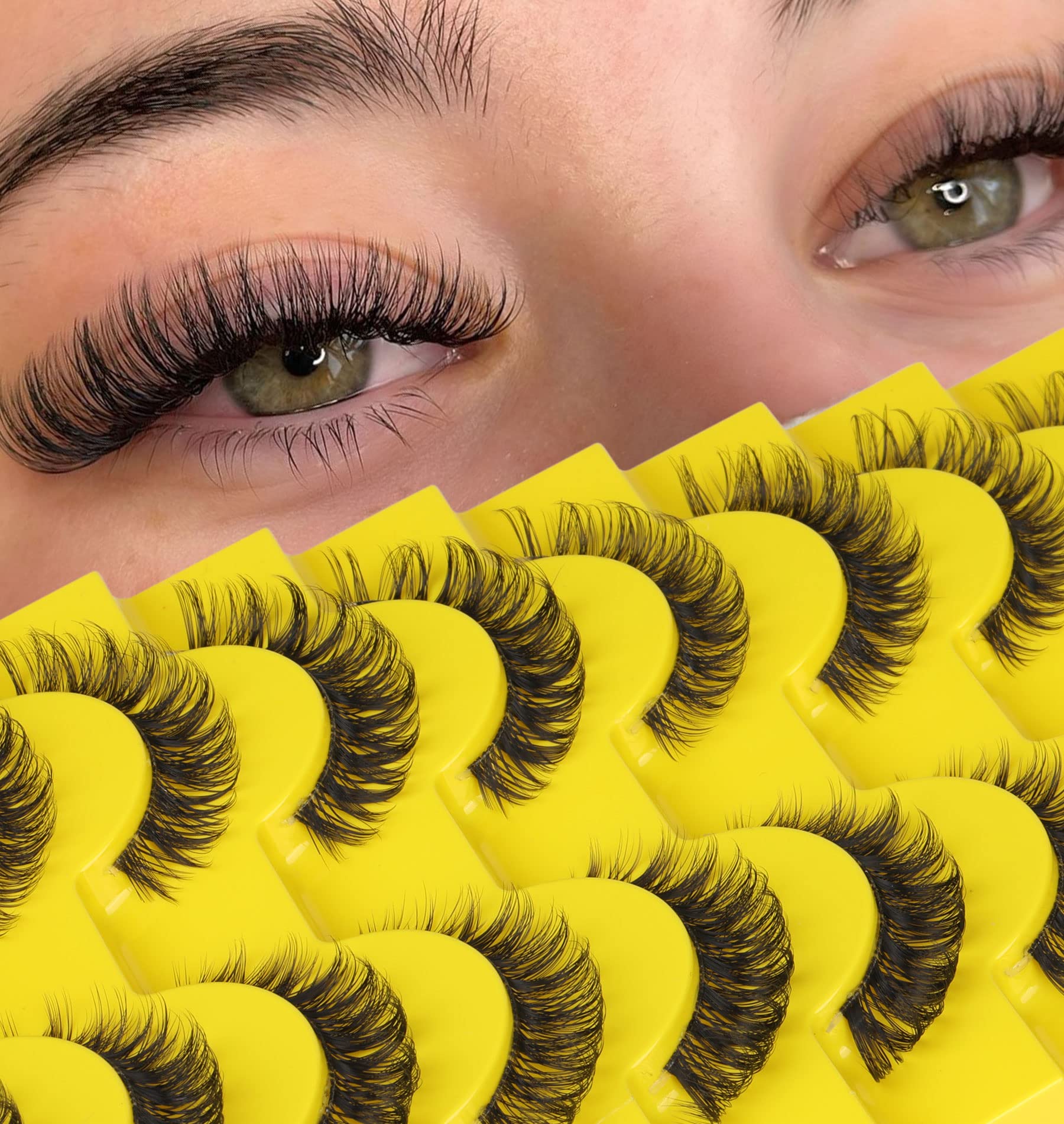 Zanlufly Russian strip lashes D curl for fuller fluttery eyes