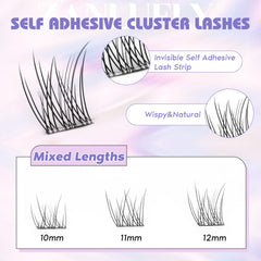zanlufly lash clusters in pack for quick DIY extensions