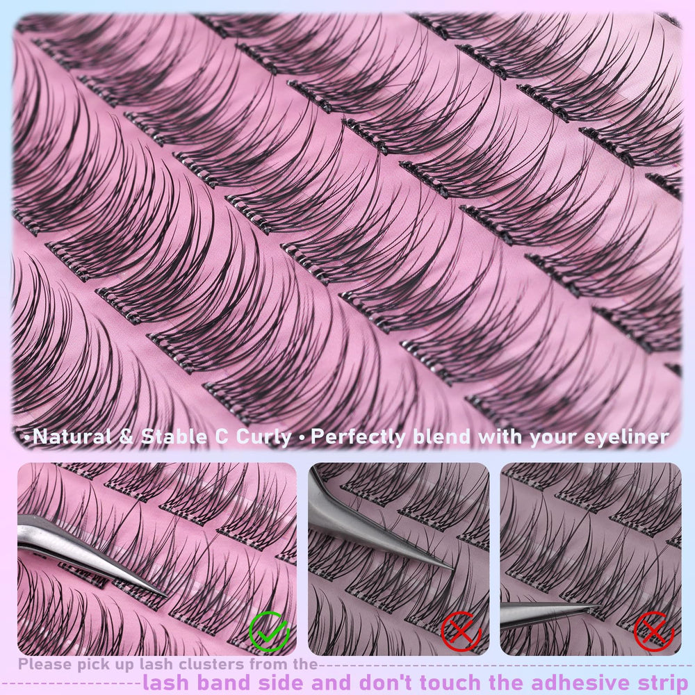 ZANLUFLY 10-12mm DIY lashes enable quick glue free application