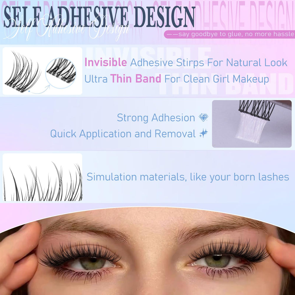 ZANLUFLY lash clusters with soft cotton band for comfortable all day wear