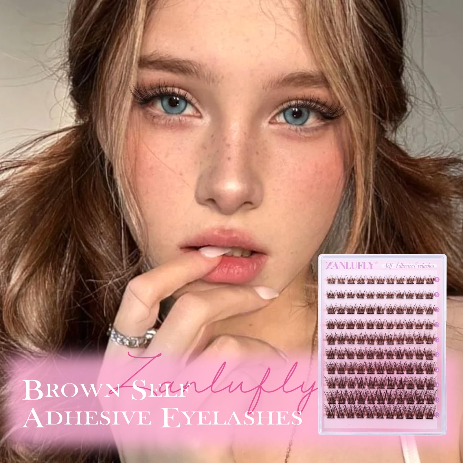 ZANLUFLY ultra-fine fiber detail highlights lightweight, feather-like lashes.
