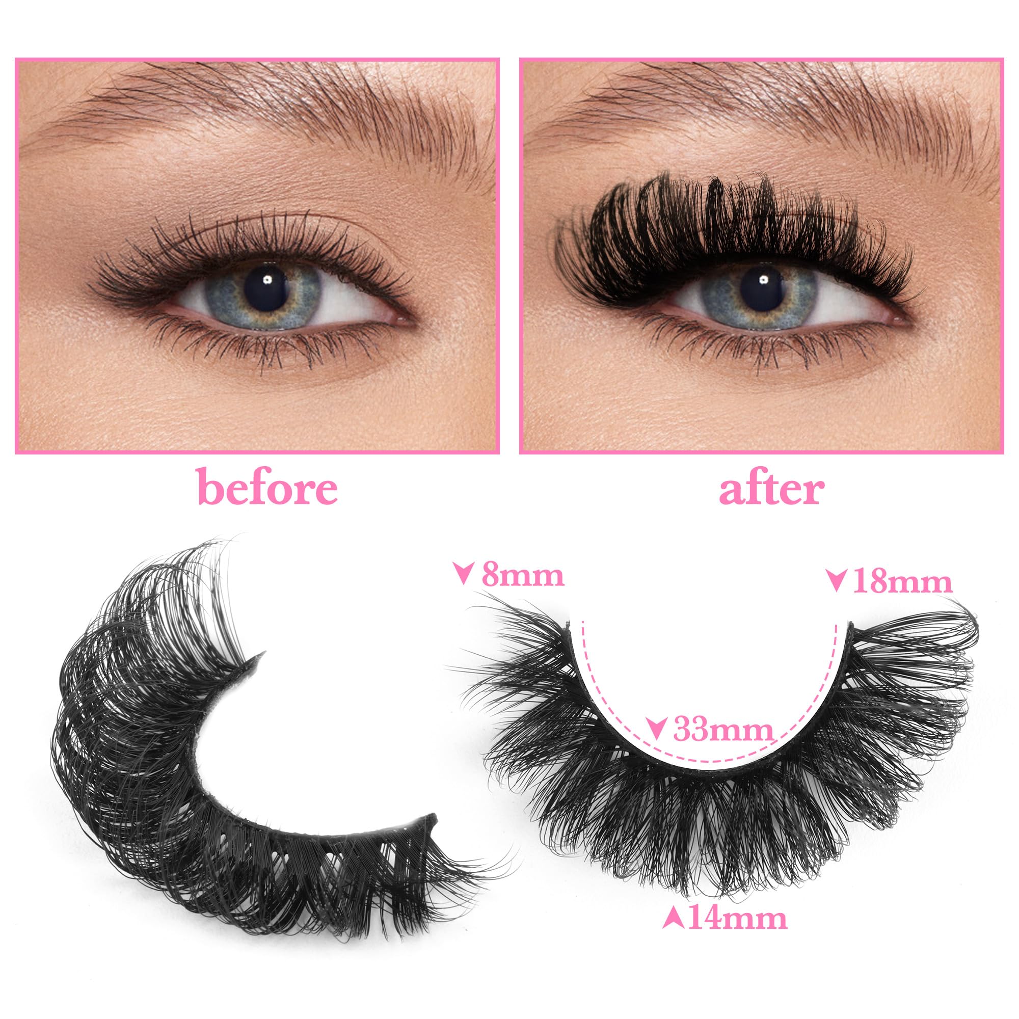 Zanlufly soft synthetic fiber lashes with mink-like softness.