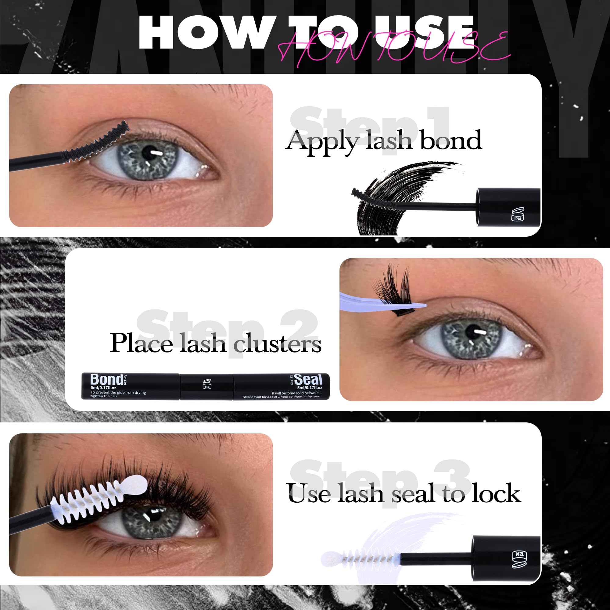 Zanlufly travel-size lash bond and seal for on-the-go touch-ups