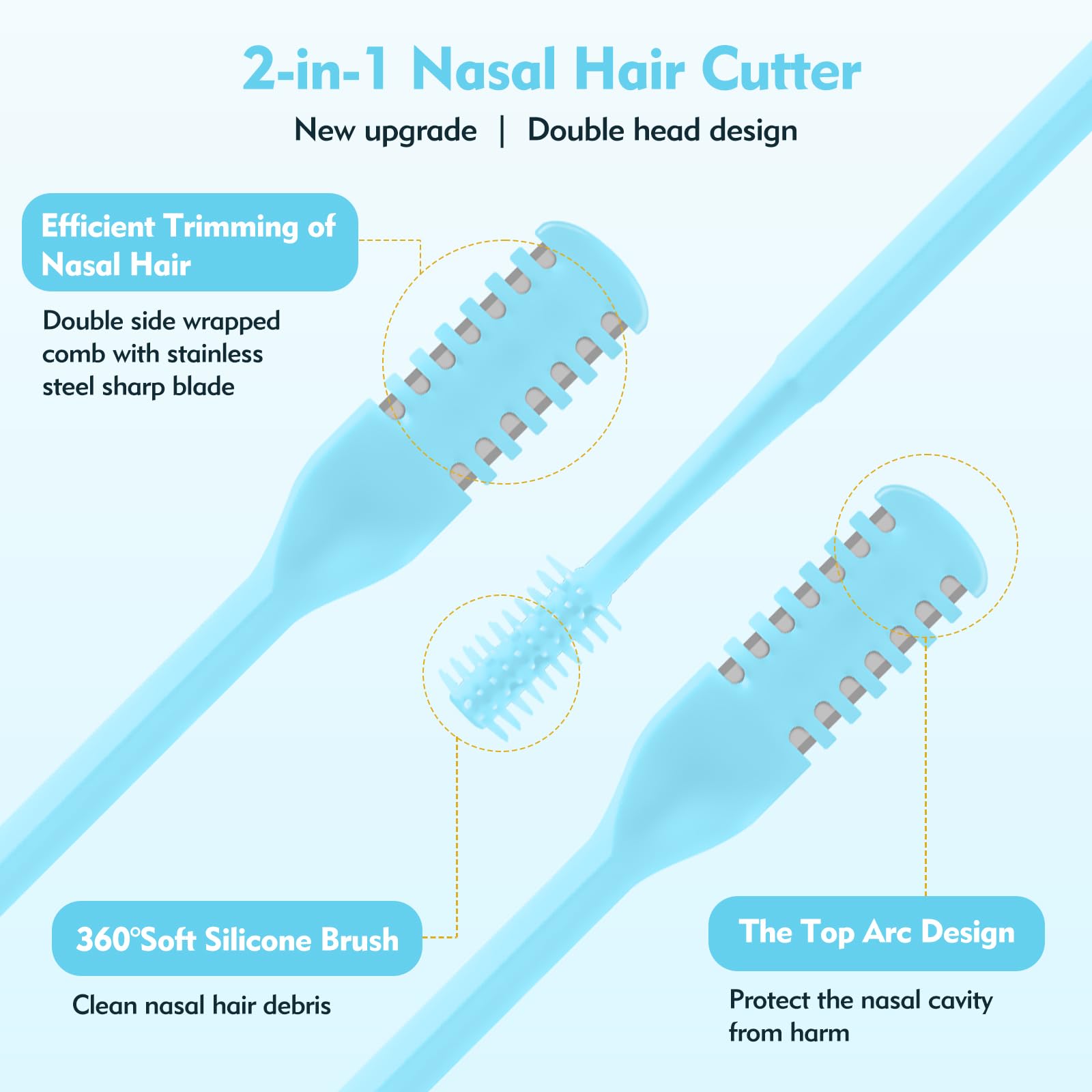 ZASZO nose trimmer 360° rotating design for easy reach