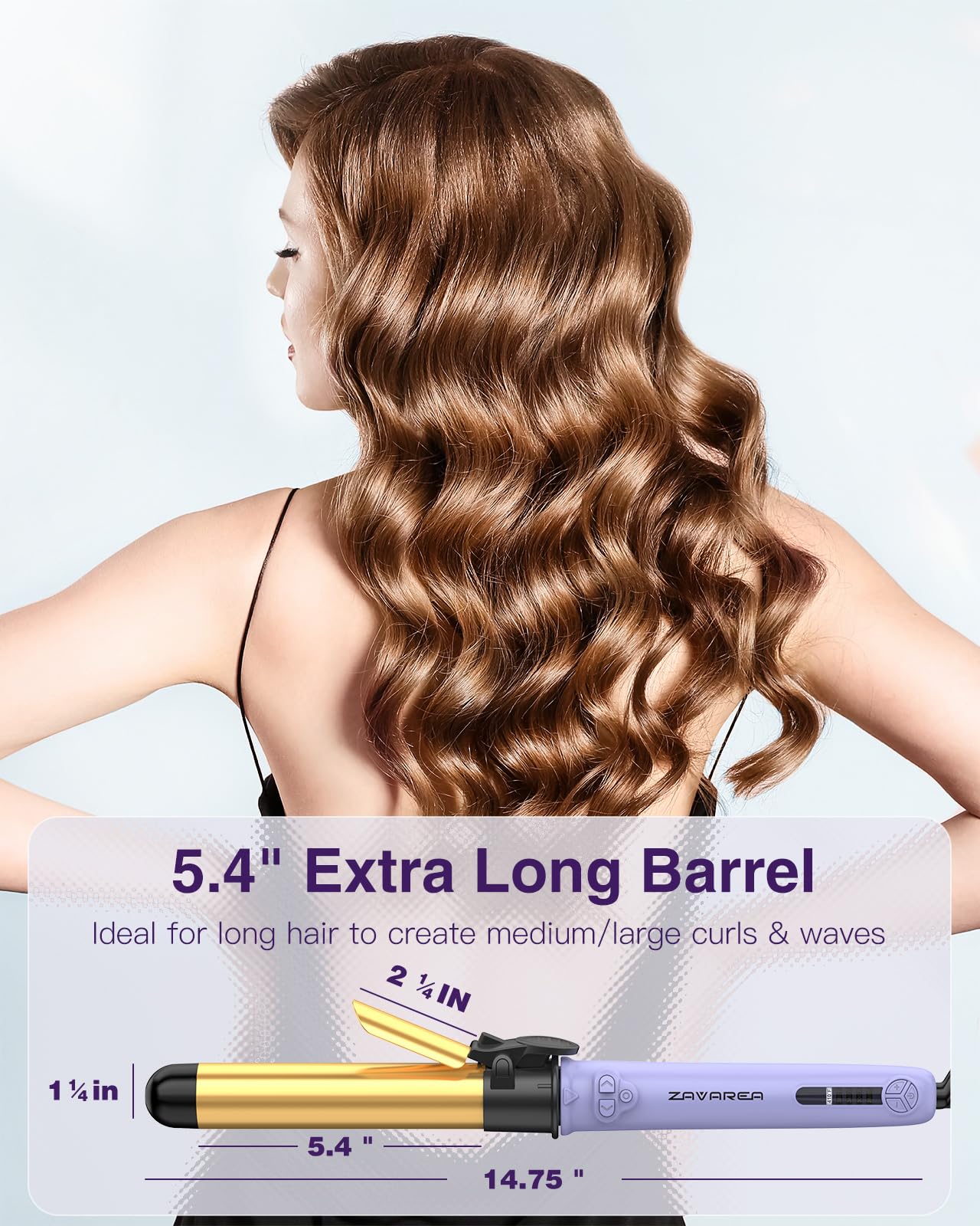ZAVAREA automatic curling iron in action demonstrates effortless rotate feature for easy styling