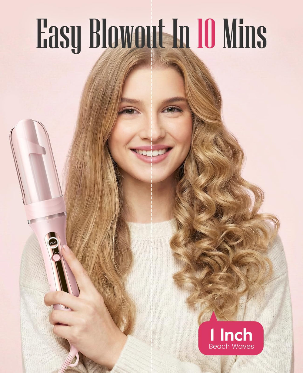 ZAVAREA ceramic barrel close-up highlights smooth heat for frizz control.