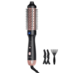 ZAVAREA Thermal Brush barrel close-up with negative ion technology for smooth results.