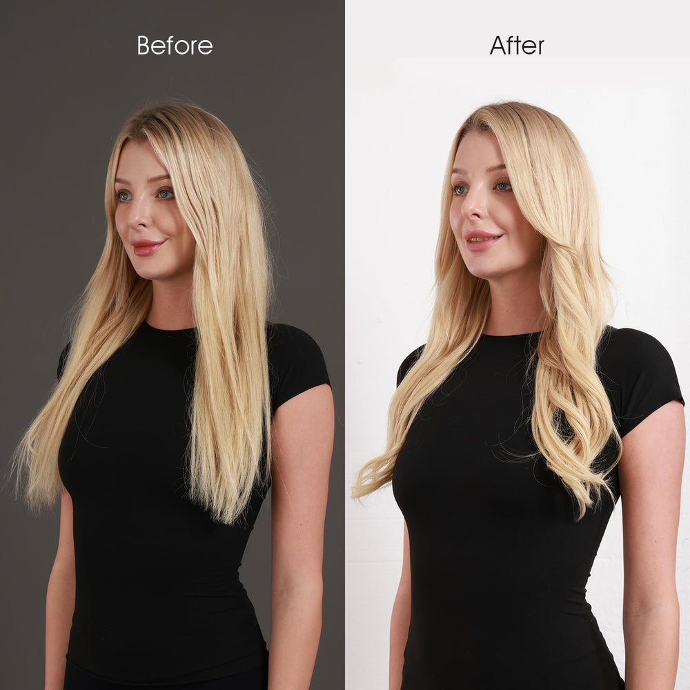ZAVAREA Styling on model hair for lift and shine.