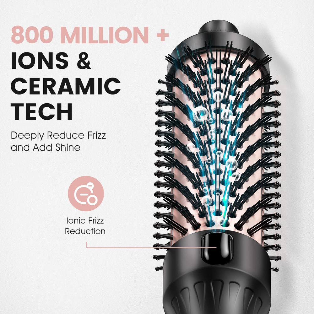 ZAVAREA Ion technology barrel in use demonstrating frizz reduction.