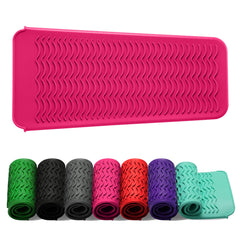 ZAXOP hotpink silicone mat pouch for flat irons keeps surfaces safe and organized.